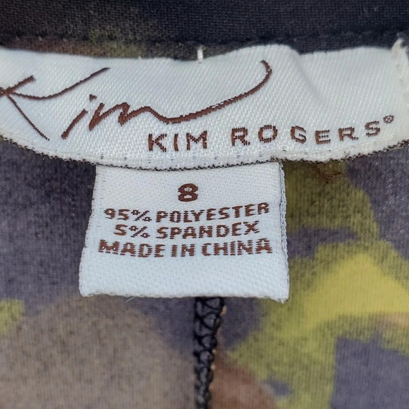 Kim Rogers Womens Size 8 Watercolor Floral Knot-Front Dress Midi - Picture 5 of 7